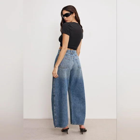 NWT Good American Extreme Barrel Jeans - Picture 2 of 8